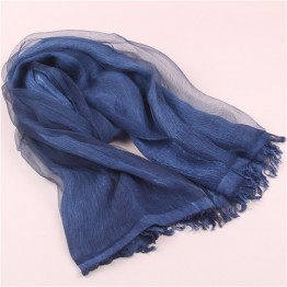 Female Double Layers solid Silk Scarves 