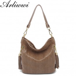Real Leather Shiny Snake Pattern Embossed Shoulder Bags