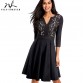 Vintage Solid Black Flower Dress32824672648
